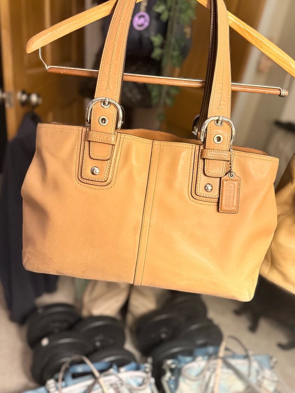 Coach Soho Leather Business Tote F13110 Camel Leather Lg Carryall Shoulder Bag
